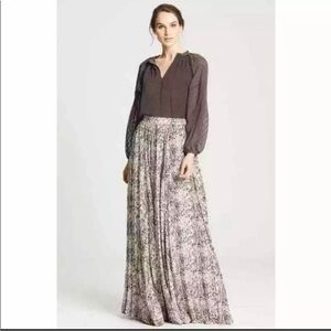 Marie Oliver Wesley Snakeskin Pleated Maxi Skirt size 6